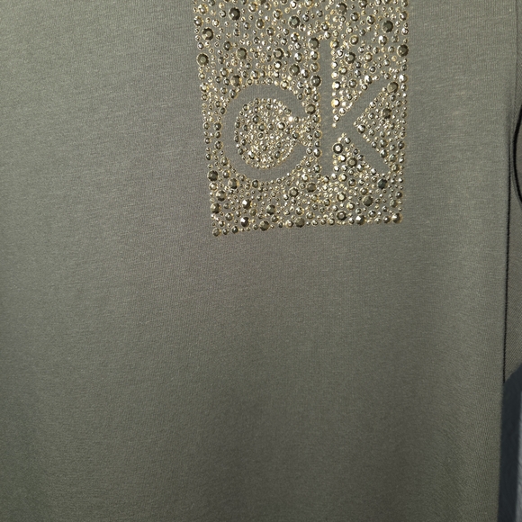 Calvin Klein Khaki Dress with Gold Logo - Picture 3 of 6